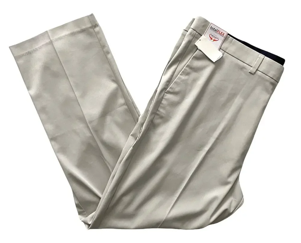 Roundtree Yorke Total Flex Classic Fit Flat Stone Pants Big & Tall 36 x 36